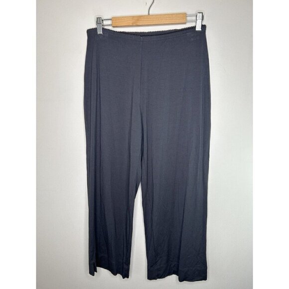 J Jill Pants Women Gray Wide Leg Lounge Sleep Pull On Stretch Size Medium Petite - Picture 1 of 10